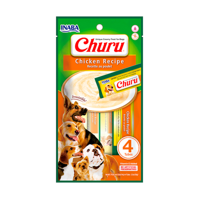 Pestisco Churu Dog Inaba para Cachorro Sabor Frango 4 Sachês