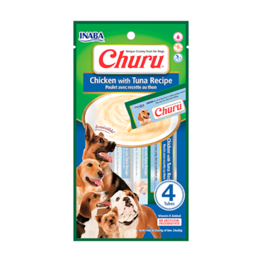 Pestisco Churu Dog Inaba para Cachorro Sabor Frango com Atum 4 Sachês