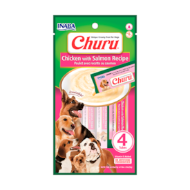 Pestisco Churu Dog Inaba para Cachorro Sabor Frango com Salmão 4 Sachês