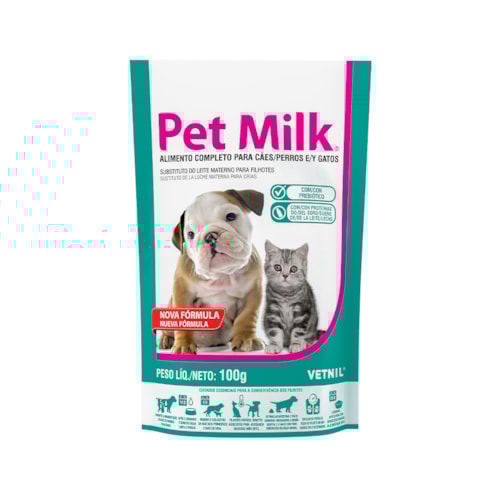 Pet Milk® Substituto do Leite Materno – Para Filhotes de Cães e Gatos 100g