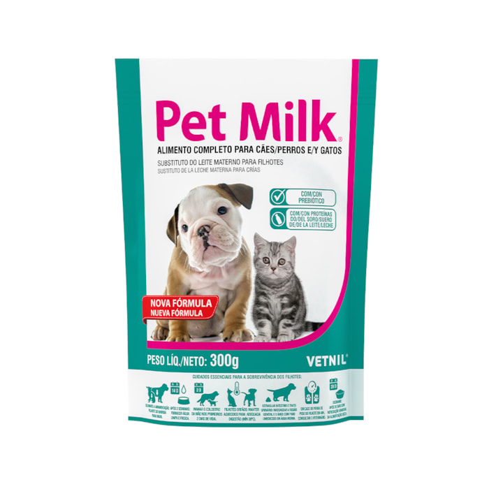 Pet Milk® Substituto do Leite Materno – Para Filhotes de Cães e Gatos 300g