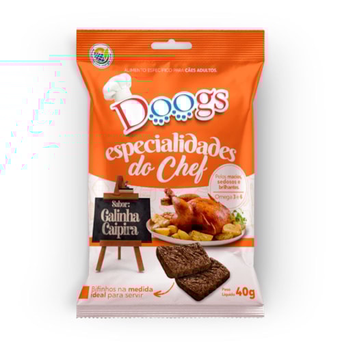 Petisco Bifinho Doogs Especialidades do Chef Sabor Galinha 40 g