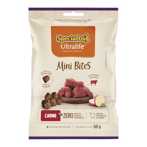 Petisco Bifinho para Cachorro Special Dog Ultralife Mini Bites Carne 60 g