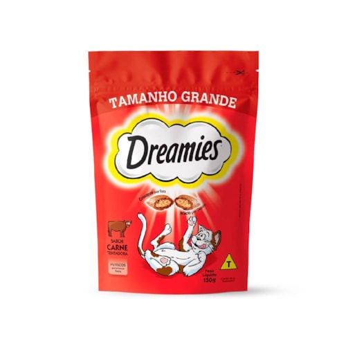 Petisco Dreamies para Gatos Adultos Sabor Carne 150g