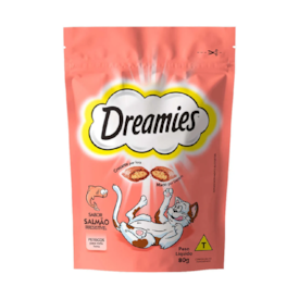 Petisco Dreamies Salmão Gatos Adultos 80g