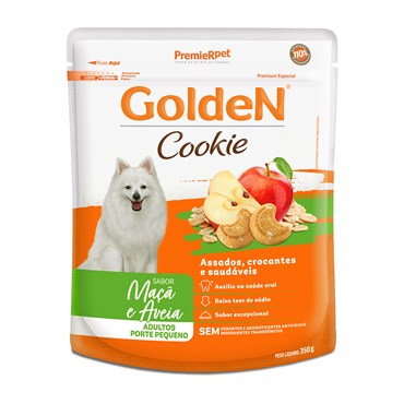 Petisco Golden Cookie para Cães Adultos de Porte Pequeno Sabor Maçã e Aveia 350g