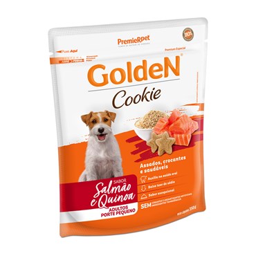 Petisco Golden Cookie para Cães Adultos de Porte Pequeno Sabor Salmão e Quinoa 350 g