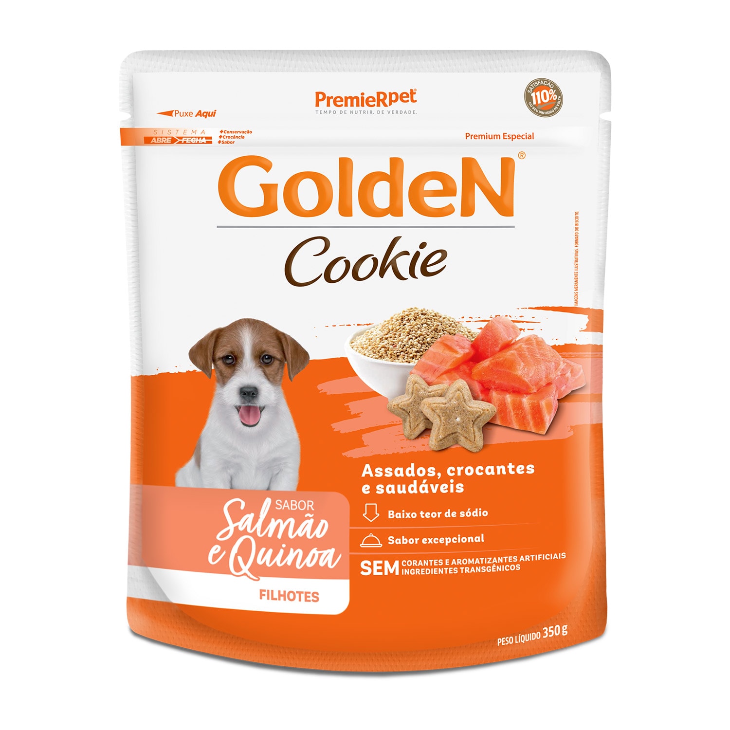 Petisco Premier Pet Golden Cookie Maçã e Aveia para Cães Filhotes 350g