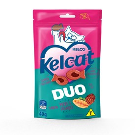 Petisco Kelcat Snack Duo Sabor Peixe e Fígado para Gatos 40g