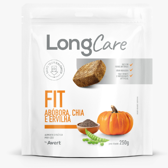 Petisco Longcare Fit para Cães Sabor Abórora, Chia e Ervilha 250g - Avert