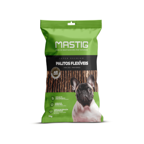 Petisco Mastig Palito Flexível para Cães Sabor Bacon 70 g