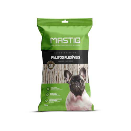 Petisco Mastig Palito Flexivel para Cães Sabor Natural 70g 