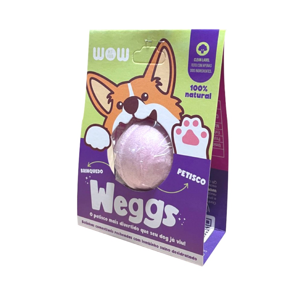 Petisco Natural para Cães Weggs Sabor Lombinho WOW Pet Food