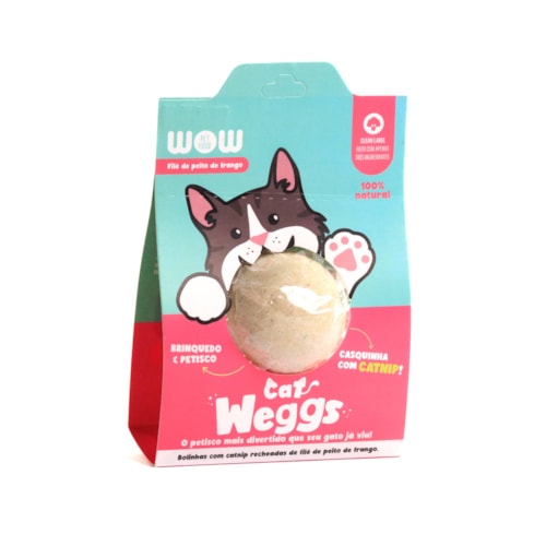 Petisco Natural para Gatos Weggs Sabor Frango com Catnip WOW Pet Food