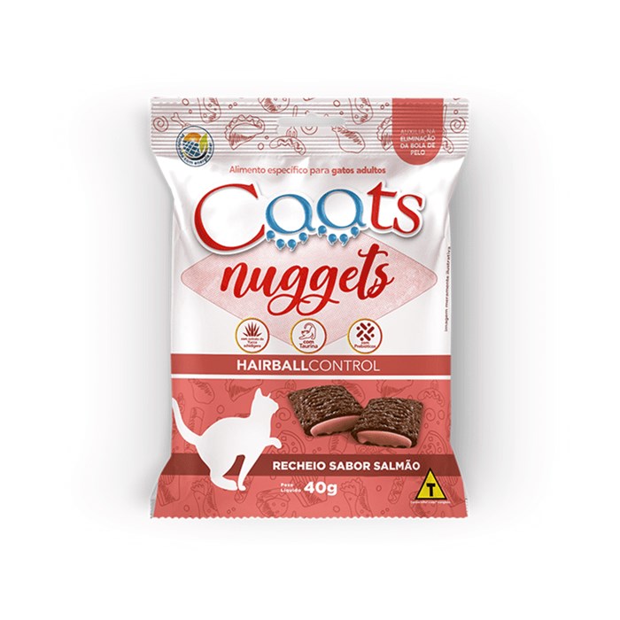 Petisco Nuggets Caats Sabor Atum para Gatos Hairball Controle de Bola de Pelo 40 g