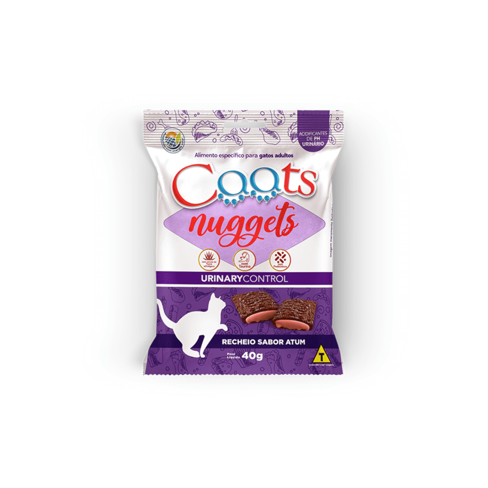 Petisco Nuggets Caats Sabor Atum Urinary Control para Gatos 40 g
