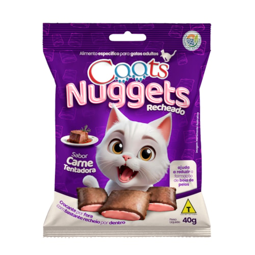 Petisco Nuggets Caats Sabor Carne para Gatos 40 g