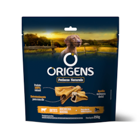 Petisco Origens Bites Bochecha Bovina para Cães 250g