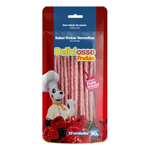 Petisco Ossinho Deliciosso para Cães Sabor Frutas Vermelhas  90g