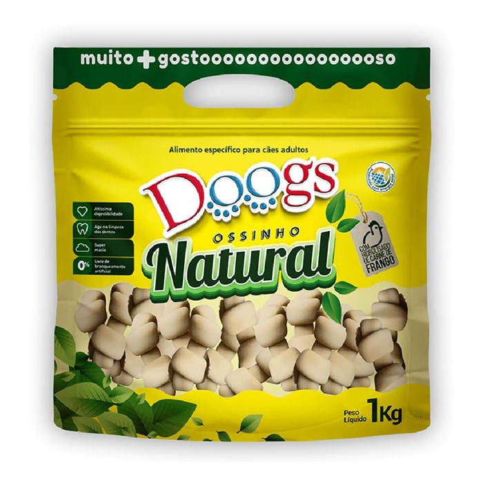 Petisco Ossinho Nó Natural Doogs Mini para Cães 1kg