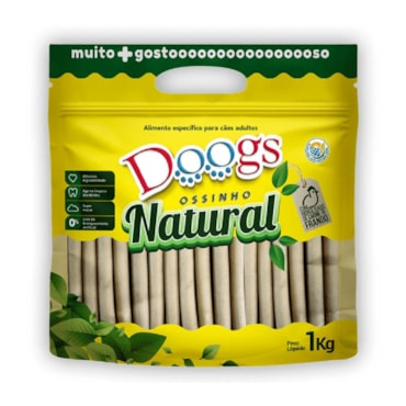 Petisco Ossinho Palito Natural Doogs 15mm para Cães 1kg