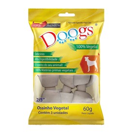 Petisco Osso Vegetal Mini 2/3 Doogs para Cães 60g  