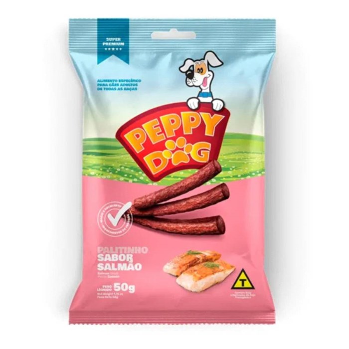 Petisco Peppy Dog Palitinho Sabor Salmão para Cães 50g