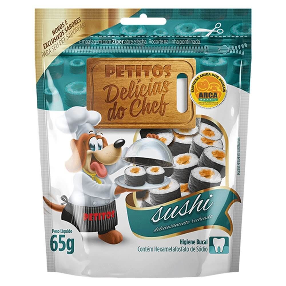 Petisco Petitos para Cães Delícias do Chef Sabor Sushi 65g