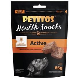 Petisco Petitos Snacks Health Active para Cães Auxílio da Flora Intestinal 85g 