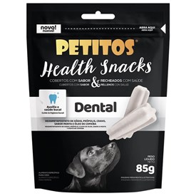 Petisco Petitos Snacks Health Dental para Cães Auxilia na Saúde Bucal 85g 