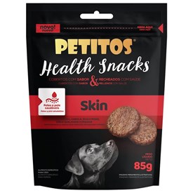 Petisco Petitos Snacks Health Skin para Cães Pelos e Pele Saudáveis 85g 