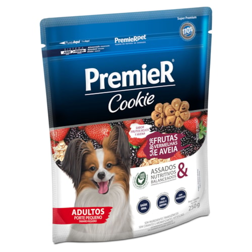 Petisco Premier Cookie Cães Adultos Raças Pequenas Sabor Frutas Vermelhas 250g - imagem adicional