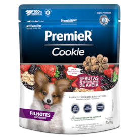 Petisco Premier Cookie Cães Filhotes Sabor Frutas Vermelhas 250g