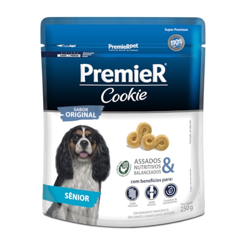 Petisco Premier Cookie Cães Sênior sabor Original 250g