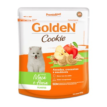 Petisco Premier Pet Golden Cookie Maçã e Aveia para Cães Filhotes 350g