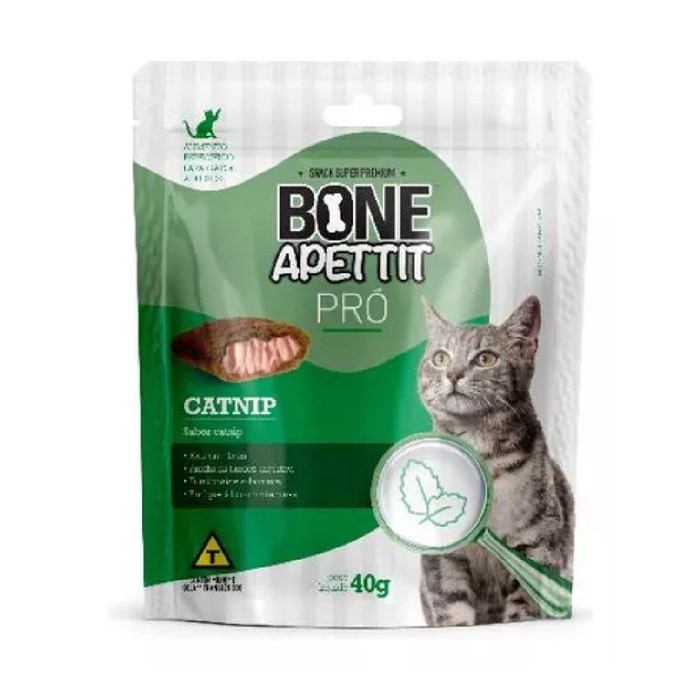 Petisco PRO Gatos com Cat Nip Bone Apettit 40g