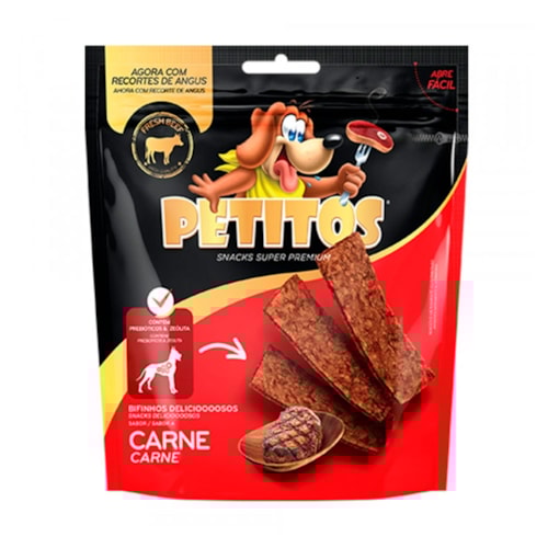 Petisco Snack Petitos Bifinho para Cães Sabor Carne