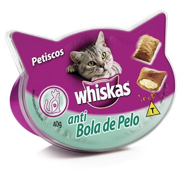 Petisco Whiskas Temptations Anti Bola de Pelo para Gatos Adultos 40 g