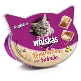 Petisco Whiskas Temptations Sabor Salmão para Gatos Adultos 40g