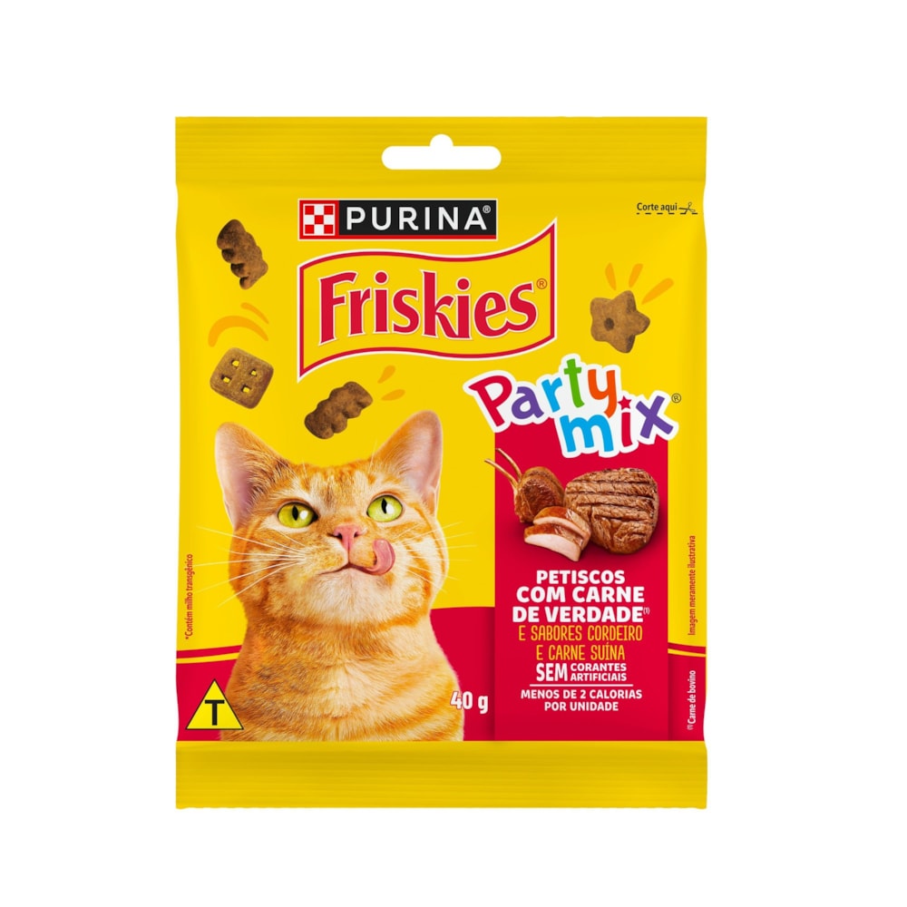 Petiscos Friskies para Gatos Adultos Sabor Carne 40g