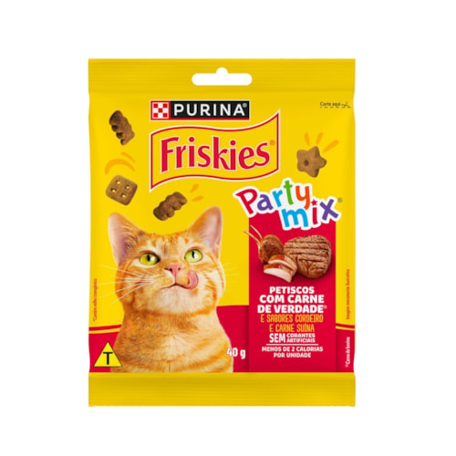 Petiscos Friskies para Gatos Adultos Sabor Carne 40g