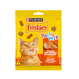 Petiscos Friskies para Gatos Adultos Sabor Frango, Fígado e Peru 40g