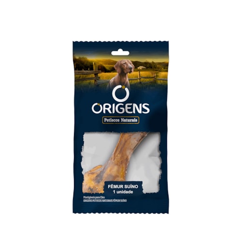 Petiscos Naturais Origens para Cães Fêmur Suíno 100g