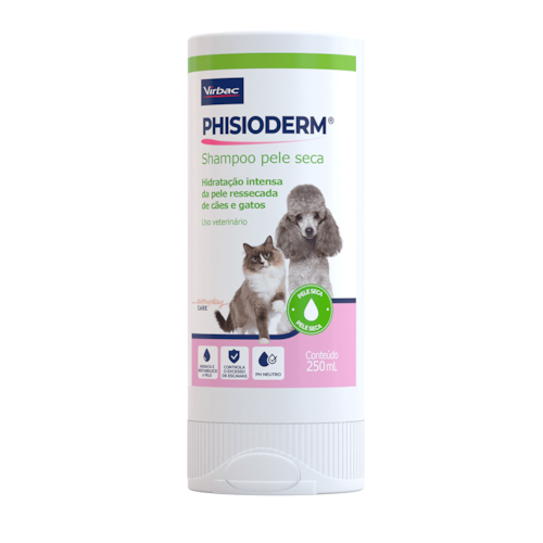 Phisioderm Shampoo Pele Ressecada para Cães e Gatos Virbac 250 ml
