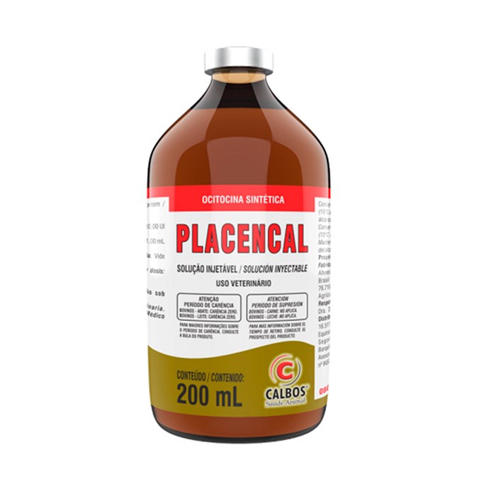 Placencal Injetável - Ocitocina Sintética Calbos 200ml