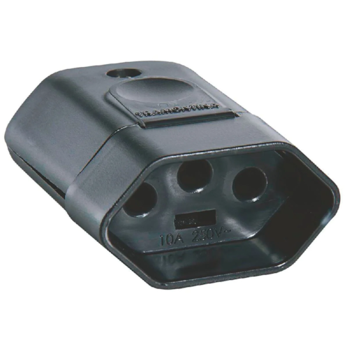 Plugue Fêmea Tramontina 2P+T 20A 250V Preto 