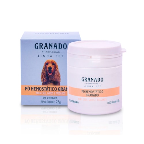 Pó Hemostático Granado Estanca Sangue para Cães Gatos e Pássaros 25 g