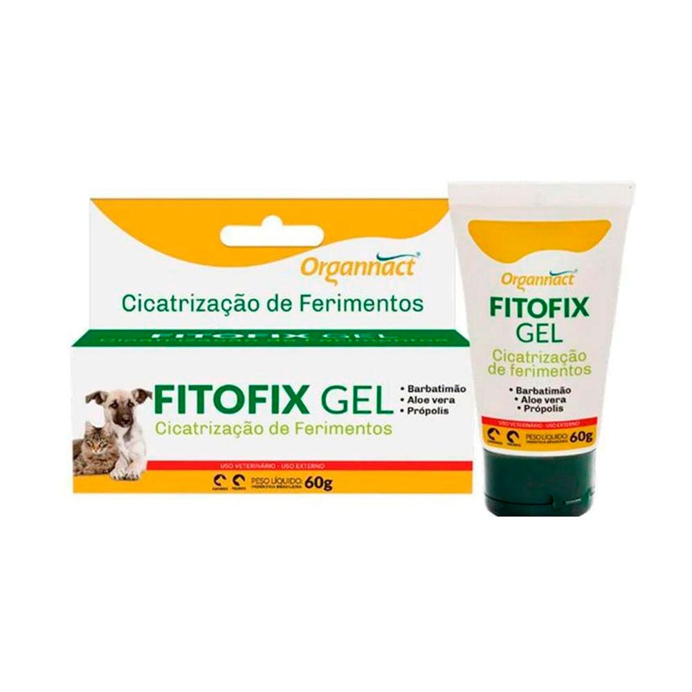 Pomada Cicatrizante Fitofix Gel Organnact para Cães e Gatos 60g Com o ...