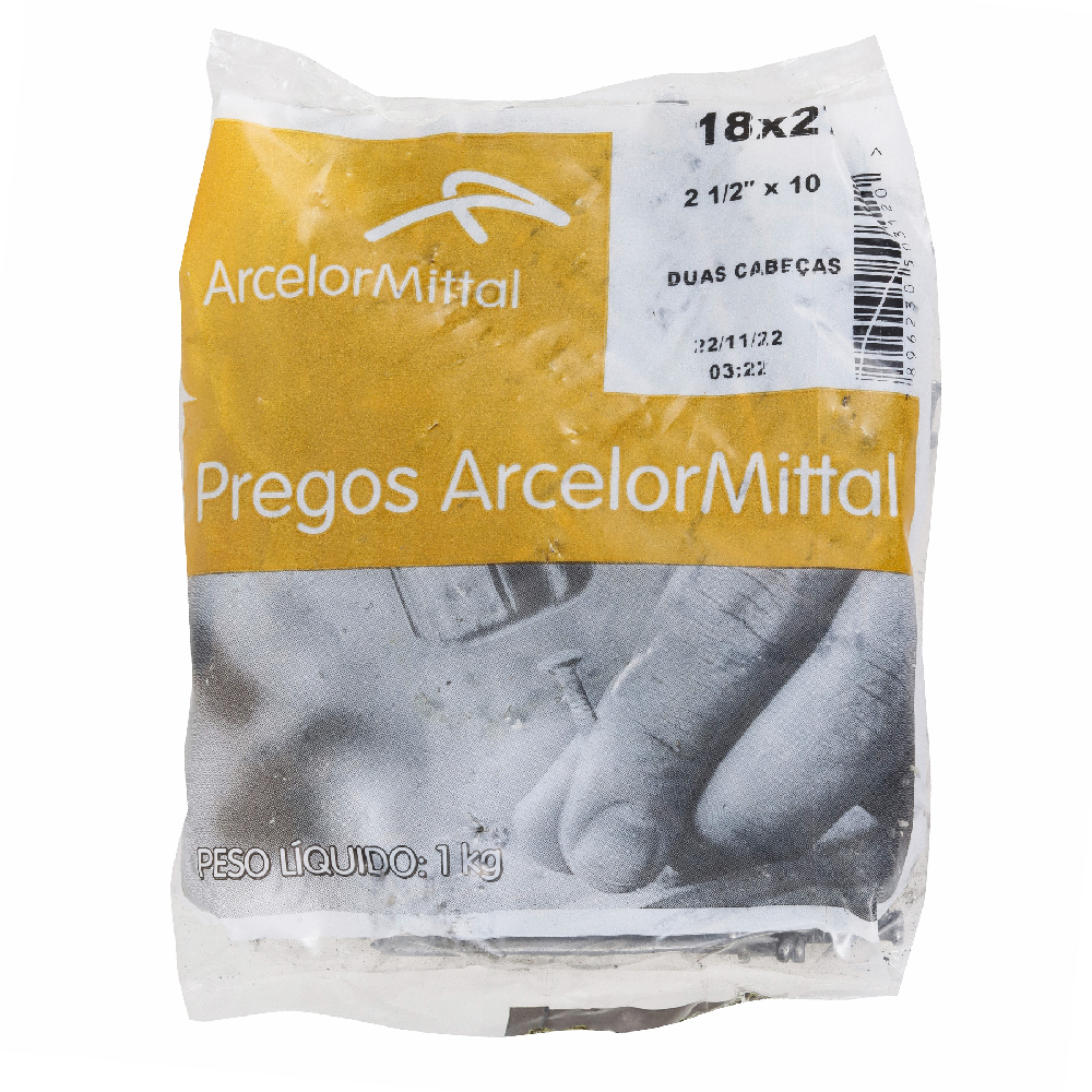 Prego Cabeça Dupla 18x27mm 1KG - ArcelorMittal