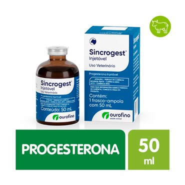 Progesterona Sincrogest Ourofino Injetável Uso Vterinário 50 ml 